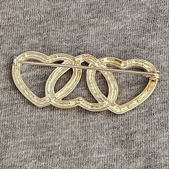 Ross Simon Sterling Silver & 14k Gold Heart Brooch & Earrings - Picture 3 of 8